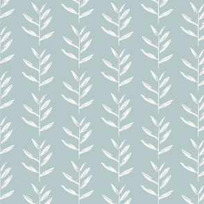 Forest Grass, Simple- White on Historical Blue 