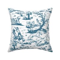 Large Dog Park Toile de Jouy, Regency Blue