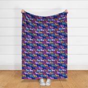 large - Dachshunds - Sausage dog - colorful dogs on blue - Weiner Wiener dogs pets pet cute simple silhouette