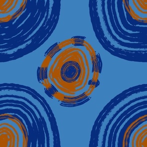 Indigo And Turmeric Repeat Circles2