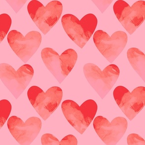 Shibori hearts red and pink