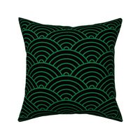 Green Japanese Waves - Large (Rainbow Collection)