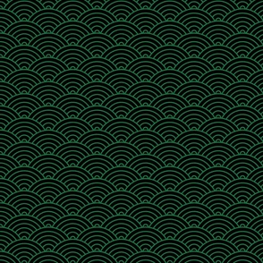 Green Japanese Waves - Medium (Rainbow Collection)