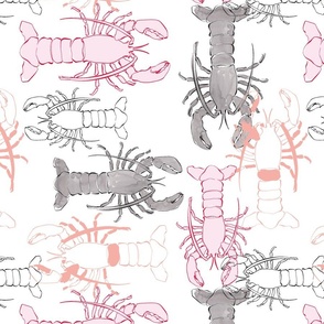 Lobsters Grey and Pink