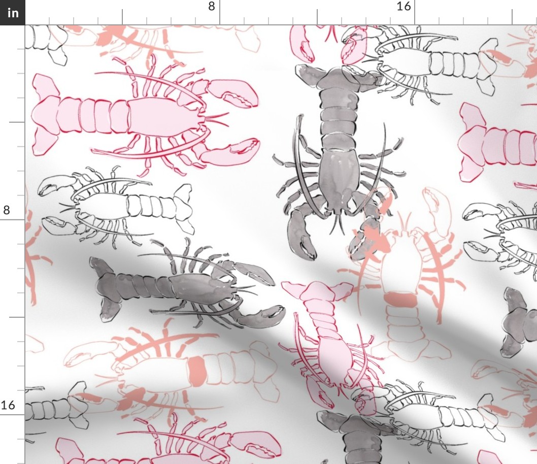 Lobsters Grey and Pink