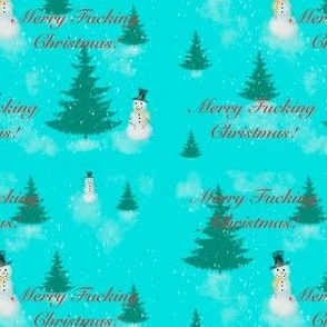 Merry f'n Christmas tree snowman