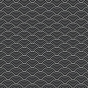 Black Japanese Waves - Medium (Black and White Collection)