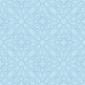 Carved Baby Blue Arabesque