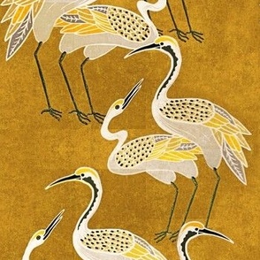 Deco Cranes Gold With Lighter Cranes
