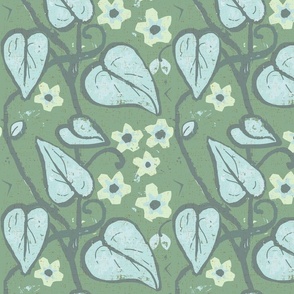 Green Vine Fabric, Wallpaper and Home Decor