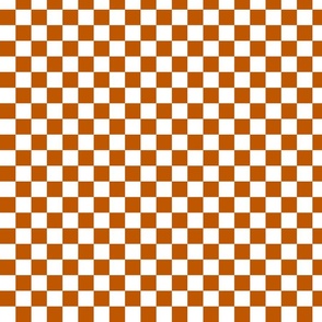 Burnt Orange and White Checker Pattern
