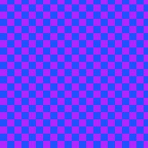 Neon Blue and Purple Checker Pattern