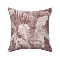 ART DECO TROPICALE - VINTAGE BURGUNDY AND WHITE, LARGE SCALE