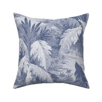 ART DECO TROPICALE - VINTAGE INDIGO AND WHITE, LARGE SCALE