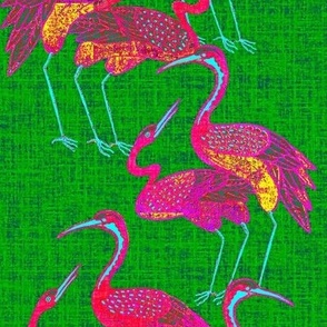 Deco Cranes Palm Springs Pink and Green