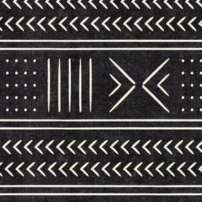 (small  scale) onyx mudcloth - arrow cross dot - mud cloth home decor tribal - C22