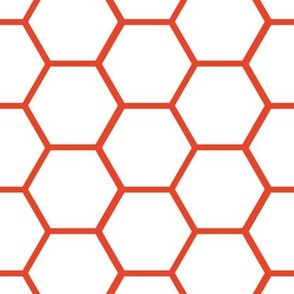 Honeycombs Outline Red