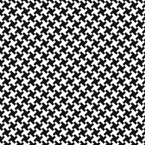 Black and White Geometric Houndstooth Crosses Repeat