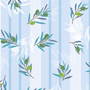 olive branches skyblue
