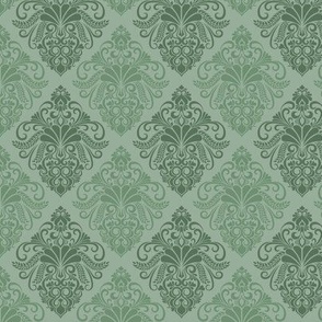 Green Modern Damask Pattern 