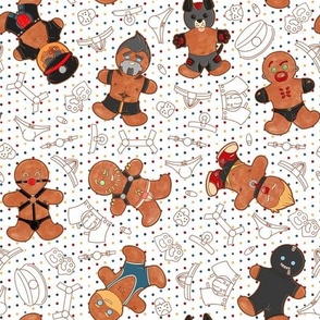 Kinky Gingerbread Men Pattern, Traditional Christmas Colors