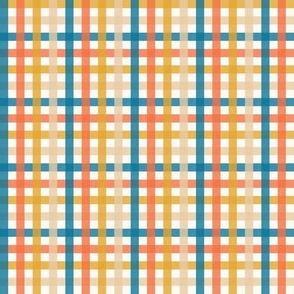 bright retro colorful gingham plaid