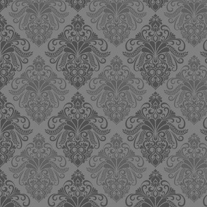 Gray Modern Damask Pattern