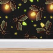 Illuminated Fireflies on a Moonless Night Animals Insect Firefly 