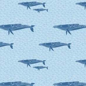 Whales migrating Blue Small 100