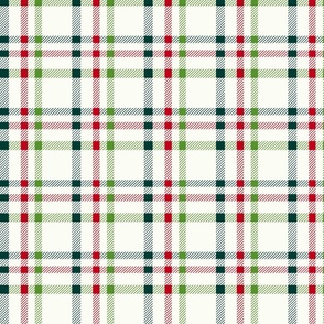 Holiday Tweed check plaid- red geen