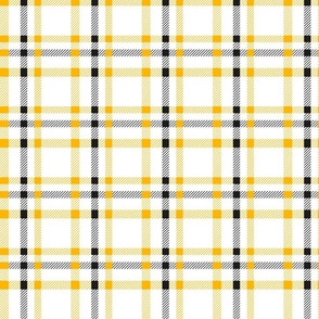 Tweed check plaid - black and yellow