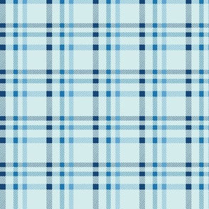 Tweed check plaid- blue on blue