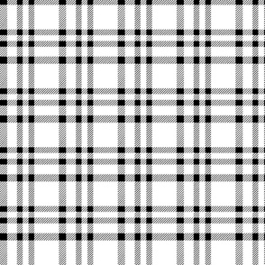 Tweed check plaid - white and black