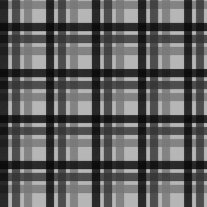 Tweed check plaid - grey scale