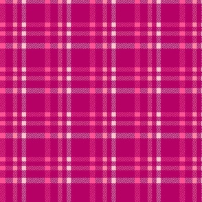 Tweed check plaid - bright pink on fuchsia