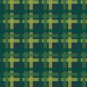 Tweed check plaid - green shades