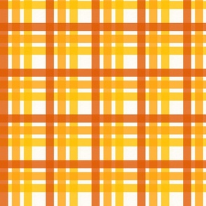 Tweed check plaid - orange yellow