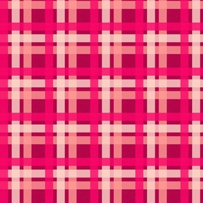 Tweed check plaid - pink shades