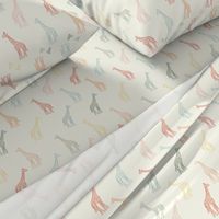 Multicoloured Giraffe, kids room fabric, nursery decor fabric, baby wear fabric