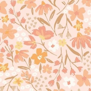 Spring Blooms-Small-Coral-light-pink-cream-Multi-Hufton-Studio