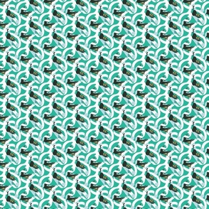 X-small scale • Cats & Toilet Paper - turquoise background