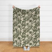 Tangled garden - white, off-white and olive green // big scale