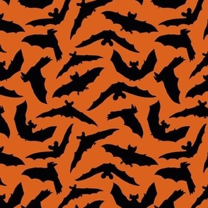 Dsmall scale - Dark bats - orange background 