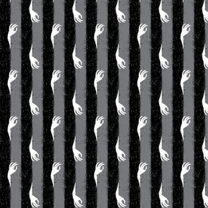 Stripe Creepy Halloween Hands - Gray - Small