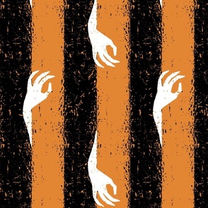 Stripe Creepy Halloween Hands - Orange - Jumbo