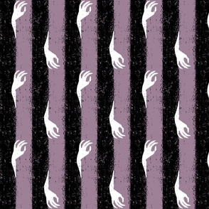 Stripe Creepy Halloween Hands - Plum - Medium