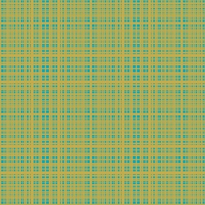 turquoise and yellow plaid by rysunki_malunki