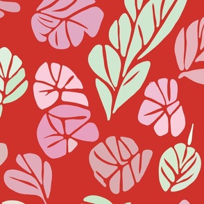 Leaves and Petals -  Red- large