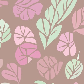 Leaves and Petals - Mauve - large