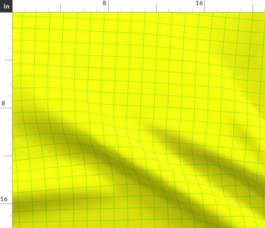 Green on Yellow on Lemon and Lime Grid 1 inch